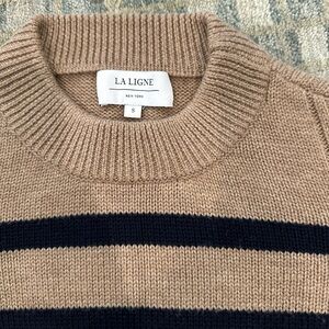 Women’s La Ligne Tan and Black Striped Jack Sweater Size S